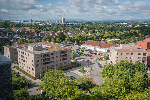 Bild zeigt das Pflegequartier An der Weide von Oben